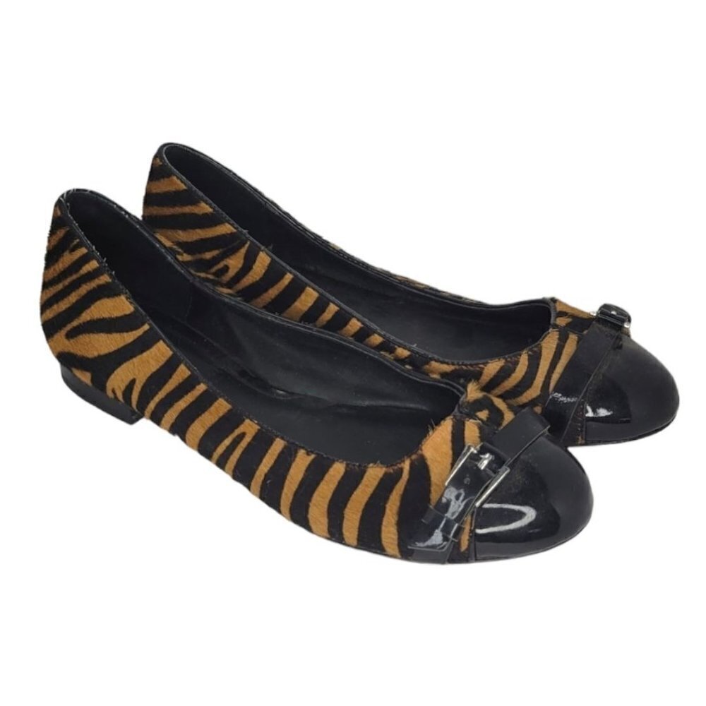 WHBM Barcelona Cowhide Tiger Print Ballet Flats 7.5 - Picture 2 of 9